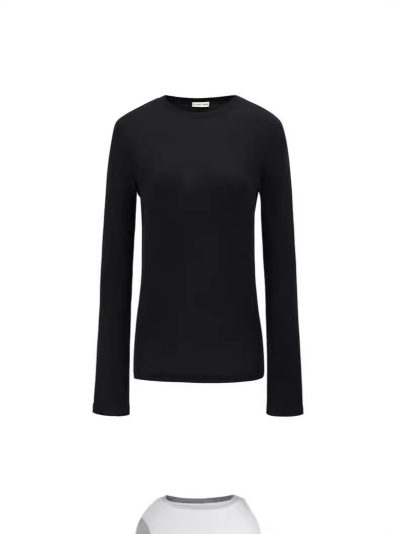 Tops | Womens Cashmere Long Sleeve Crewneck T-shirt Clothing Tops