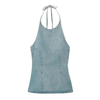 Tops | Womens Jaymee Tie Neck Crop Halter Top Clothing Tops